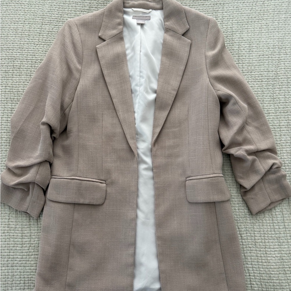H&M Taupe Long Tailored Blazer Jacket - Women NWOT